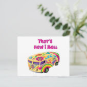 ヒッピー・ヴァン・レトロ転がi ポストカード (スタンド正面)