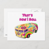 ヒッピー・ヴァン・レトロ転がi ポストカード (正面/裏面)