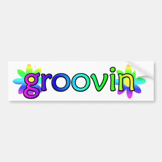 ヒッピーGroovinバンパーステッカー バンパーステッカー (正面)