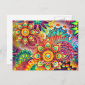 ヒッピーGroovyテクノサイケデリックサンダー_コーブ ポストカード (正面/裏面)