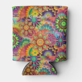 ヒッピーGroovyテクノサイケデリックサンダー_コーブ 缶クーラー (正面)