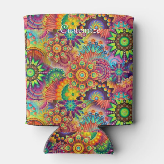 ヒッピーGroovyテクノサイケデリックサンダー_コーブ 缶クーラー (裏面)