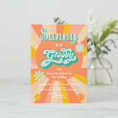 ヒッピーGroovyヒマワリパワー誕生日パーティー 招待状 (スタンド正面)