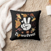 ヒッピーGroovyフラワーパワーウッドストックボヘミアンピース クッション (ブランケット)