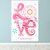 ヒッピーGroovy LoveサインThunder_Cove キャンバスプリント (インサイチュ (ウッドフロア))