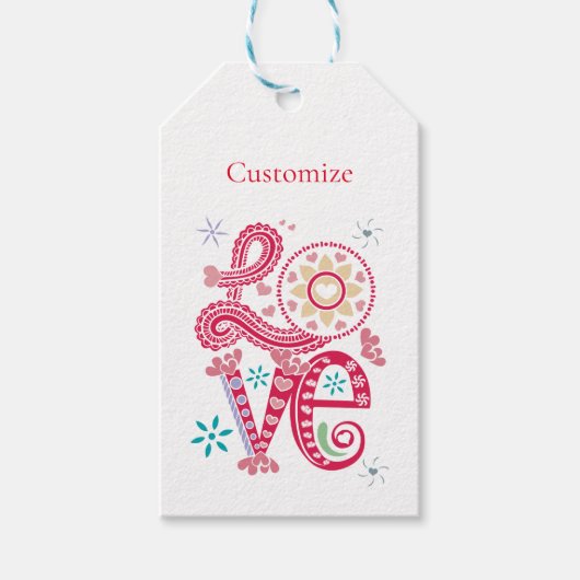 ヒッピーGroovy LoveサインThunder_Cove ギフトタグ (正面)