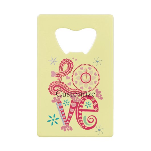 ヒッピーGroovy LoveサインThunder_Cove クレジットカード栓抜き (正面)