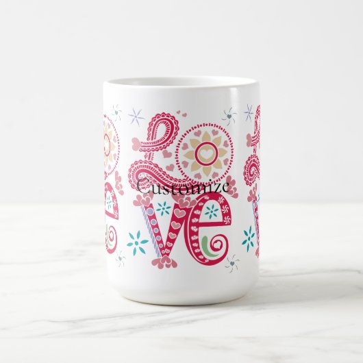 ヒッピーGroovy LoveサインThunder_Cove コーヒーマグカップ (中央)