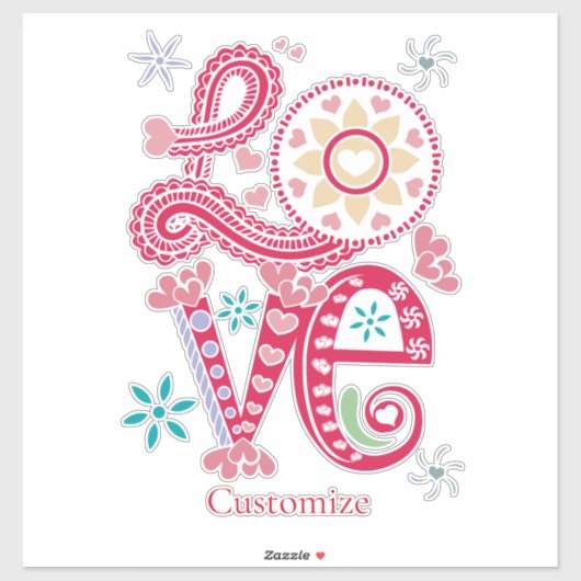 ヒッピーGroovy LoveサインThunder_Cove シール (シート)