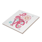 ヒッピーGroovy LoveサインThunder_Cove タイル (側面)