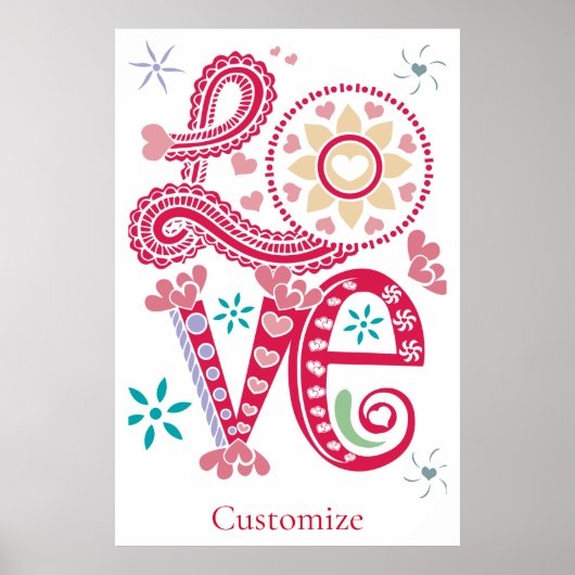 ヒッピーGroovy LoveサインThunder_Cove ポスター (正面)