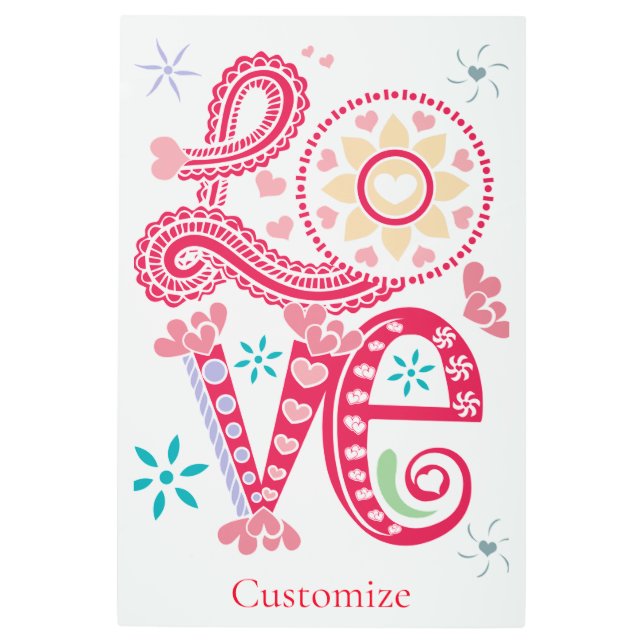 ヒッピーGroovy LoveサインThunder_Cove メタルプリント (正面)