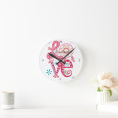 ヒッピーGroovy LoveサインThunder_Cove ラウンド壁時計 (ホーム)