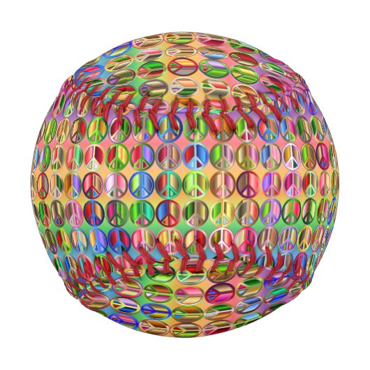 ヒッピーgroovyThunder_Cove和平シンボル 野球ボール (裏面)