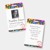 ヒッピーIDカード(縦/ポートレート) バッジ (正面＆裏面)