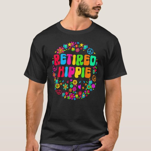 ヒッピ退職したー・ヒッピー・グルービー Tシャツ (正面)