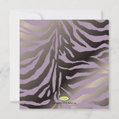 ヒップなママ、パープルのシマウマ ベイビーシャワー 招待状 (裏面)