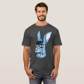 ヒップな青い個性派うさぎ Tシャツ (正面フル)