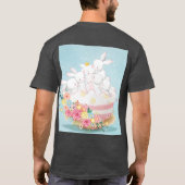 ヒップな青い個性派うさぎ Tシャツ (裏面)
