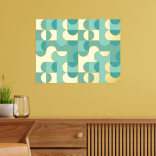 ヒップアブストラクト サークル ウェーブィー ゴールド モザイク アート パターン 箔ポスター