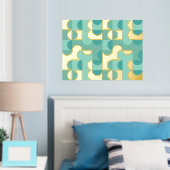 ヒップアブストラクト サークル ウェーブィー ゴールド モザイク アート パターン 箔ポスター (インサイチュ (寝室))