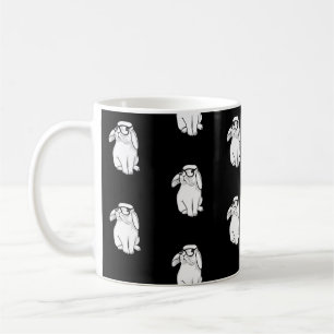 ヒップスターうさぎ おしゃれなメガネをかけたかわいいウサギ コーヒーマグカップ