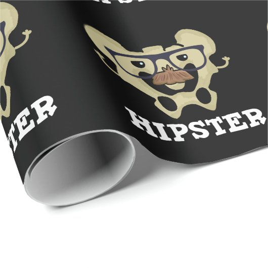 ヒップスターおもしろいお尻骨の解剖学的なPun暗いBG ラッピングペーパー (ロールコーナー)