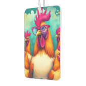 ヒップスターおもしろいルースターレトロアポップ・アートのートイラストレーション カーエアーフレッシュナー (左)