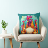 ヒップスターおもしろいルースターレトロアポップ・アートのートイラストレーション クッション (椅子)