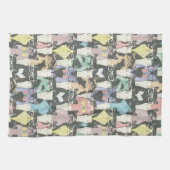 ヒップスターかわいい猫パターン キッチンタオル (横)