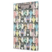 ヒップスターかわいい猫パターン クリップボード (左)