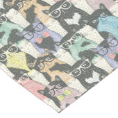 ヒップスターかわいい猫パターン ショートテーブルランナー (コーナー)