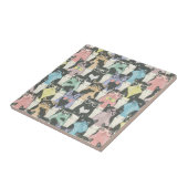 ヒップスターかわいい猫パターン タイル (側面)