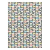 ヒップスターかわいい猫パターン テーブルクロス (正面)