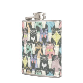 ヒップスターかわいい猫パターン フラスク (左)