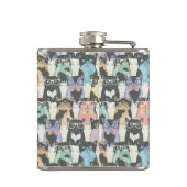 ヒップスターかわいい猫パターン フラスク (裏面)