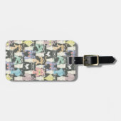 ヒップスターかわいい猫パターン ラゲッジタグ (正面横)