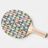 ヒップスターかわいい猫パターン 卓球ラケット (横)