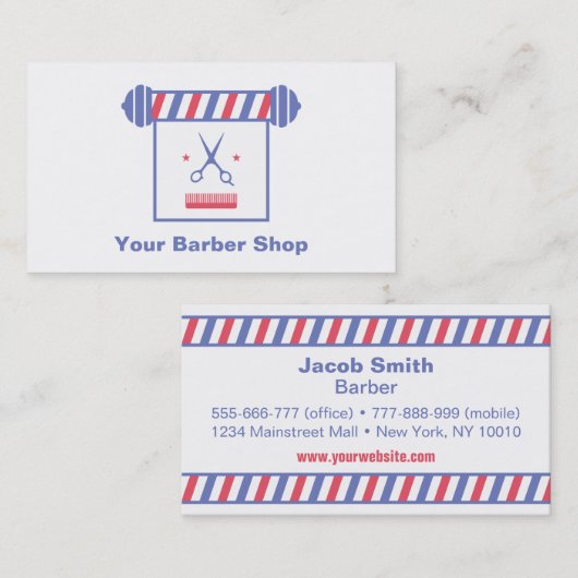 ヒップスターのお洒落なレトロは理髪店をつけます 名刺 (正面/裏面)
