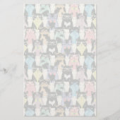 ヒップスターのかわいい猫の柄 便箋 (正面)