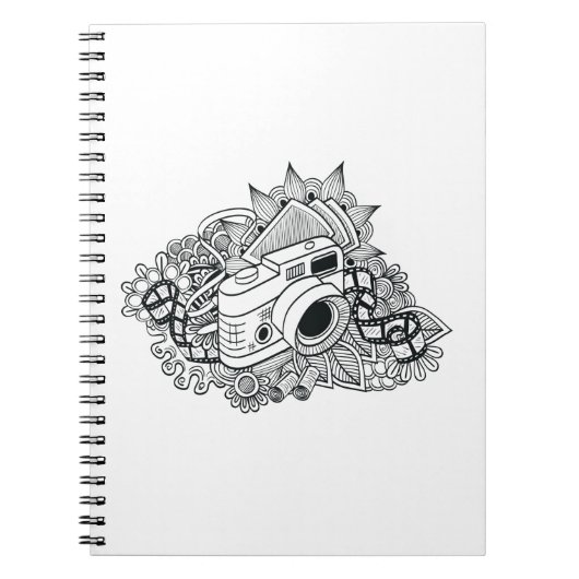 ヒップスターのカメラの落書き ノートブック (正面)