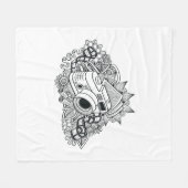 ヒップスターのカメラの落書き フリースブランケット (正面(横))