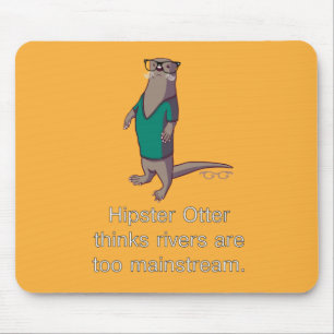 ヒップスターのカワウソのマウスパッド マウスパッド