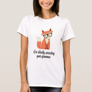 ヒップスターのキツネ文法 Tシャツ