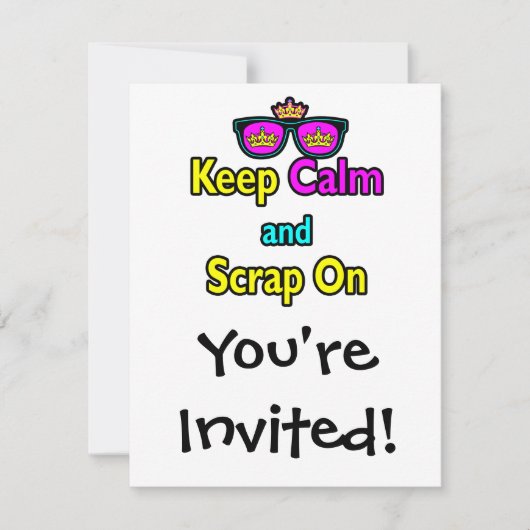 ヒップスターのクラウン保サングラスの上に落ち着き 招待状 (正面)