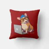 ヒップスターのコーギー2の枕(文字なしで) クッション (裏面)