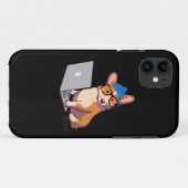 ヒップスターのコーギー2の黒 Case-Mate iPhoneケース (裏面(横))