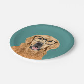 ヒップスターのゴールデン・リトリーバー ペーパープレート (アングル)