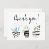 ヒップスターのサボテンのプリントありがとう ポストカード (正面/裏面)