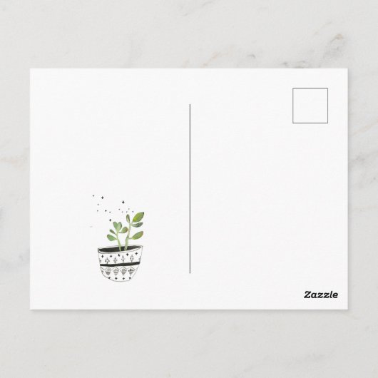 ヒップスターのサボテンのプリントありがとう ポストカード (裏面)